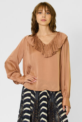 Ulla Johnson Liese Silk Blouse Desert Rose
