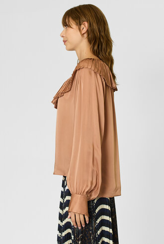 Ulla Johnson Liese Silk Blouse Desert Rose