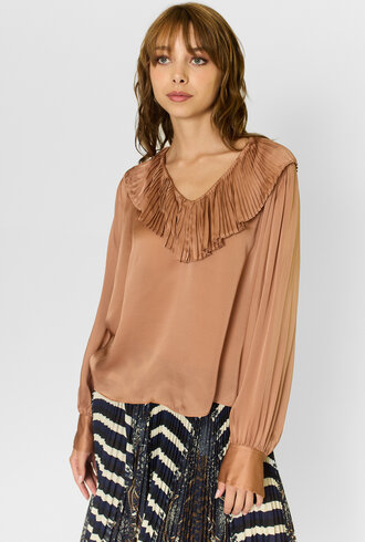 Ulla Johnson Liese Silk Blouse Desert Rose