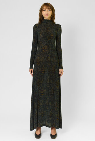Ulla Johnson Koa Ruched Turtle Neck Dress Desert
