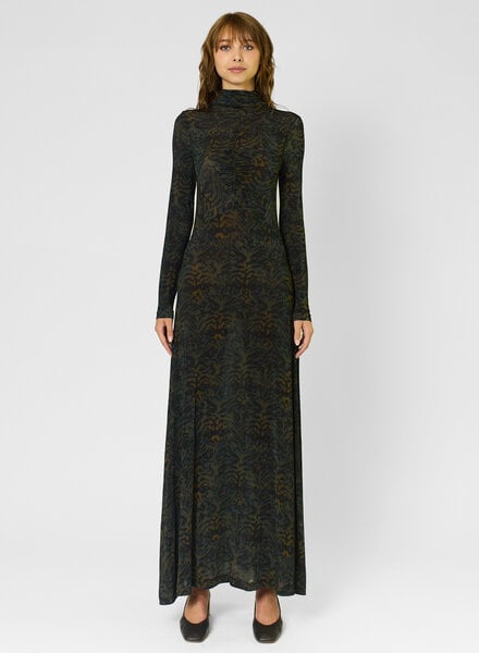 Ulla Johnson Koa Ruched Turtle Neck Dress Desert