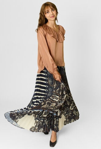 Ulla Johnson Shayna Pleated Midi Skirt Eclipse