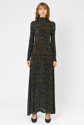 Ulla Johnson Koa Ruched Turtle Neck Dress Desert