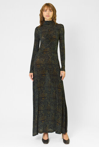Ulla Johnson Koa Ruched Turtle Neck Dress Desert