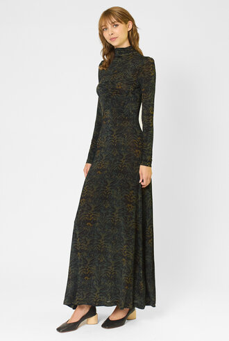 Ulla Johnson Koa Ruched Turtle Neck Dress Desert