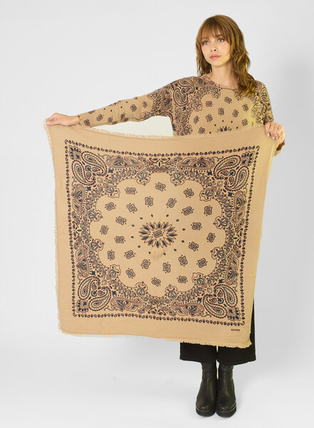 Kujten Hachiko Western Scarf Camel Bordeaux