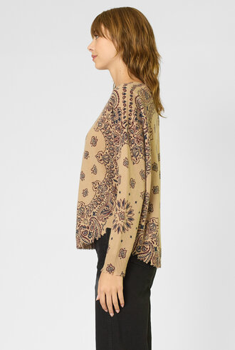 Kujten Mela Western Bandana  Sweater Light Camel