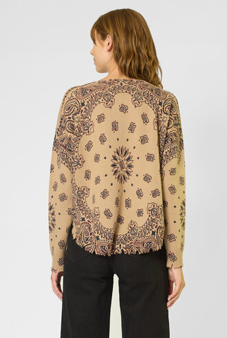 Kujten Mela Western Bandana  Sweater Light Camel