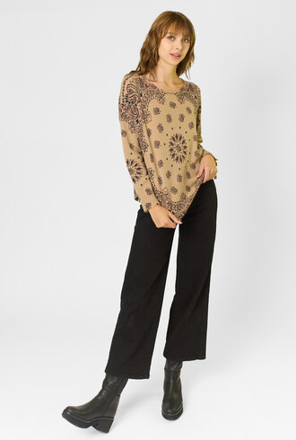 Kujten Mela Western Bandana  Sweater Light Camel