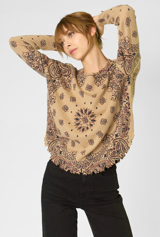 Kujten Mela Western Bandana  Sweater Light Camel
