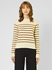 Kujten Shima Sweater Blanc Camel Stripe