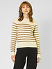 Kujten Shima Sweater Blanc Camel Stripe