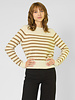 Kujten Shima Sweater Blanc Camel Stripe
