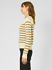 Kujten Shima Sweater Blanc Camel Stripe