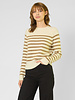 Kujten Shima Sweater Blanc Camel Stripe