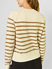 Kujten Shima Sweater Blanc Camel Stripe