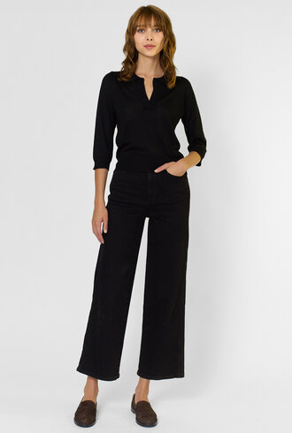 MJW. Fine Cashmere Cardigan Polo Black