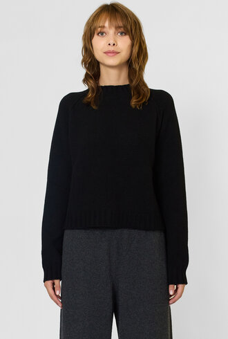MJW. Cashmere Short Pullover Black