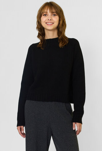MJW. Cashmere Short Pullover Black