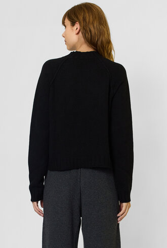 MJW. Cashmere Short Pullover Black