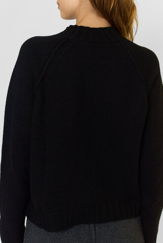 MJW. Cashmere Short Pullover Black