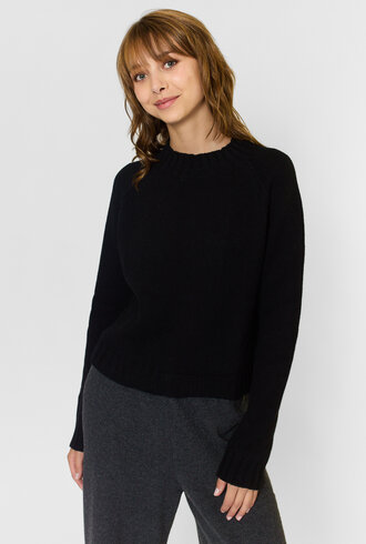 MJW. Cashmere Short Pullover Black