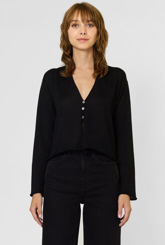 MJW. Fine Cashmere Cardigan Black