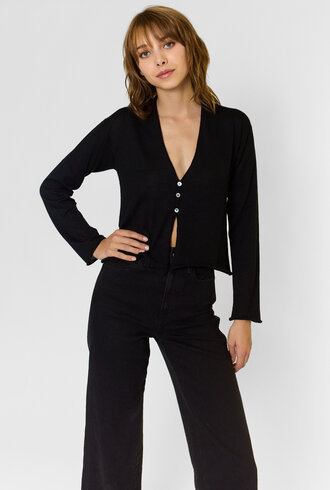 MJW. Fine Cashmere Cardigan Black