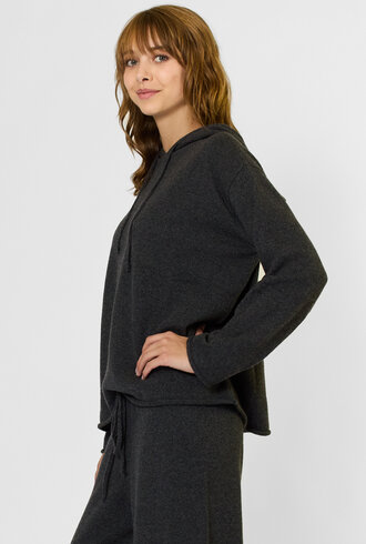 MJW. Cashmere Hoodie Charcoal