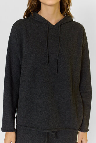MJW. Cashmere Hoodie Charcoal