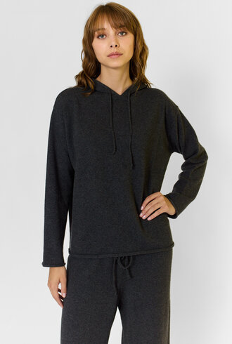 MJW. Cashmere Hoodie Charcoal