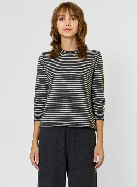 MJW. Pencil Stripe Cashmere Pullover Ebony