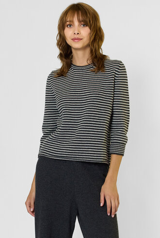 MJW. Pencil Stripe Cashmere Pullover EbonyRCOAL