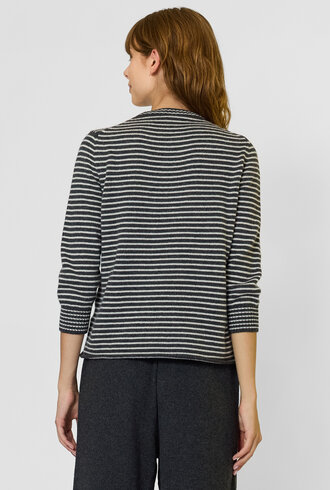 MJW. Pencil Stripe Cashmere Pullover EbonyRCOAL
