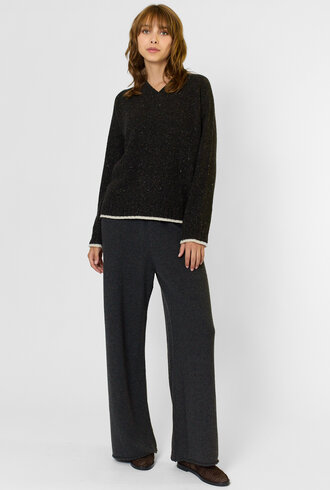 MJW. Donegal Tweed Cashmere Pullover Charcoal