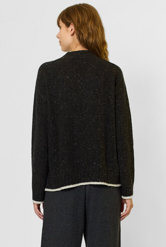 MJW. Donegal Tweed Cashmere Pullover Charcoal