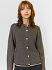 MJW. Pencil Stripe Cashmere Cardigan Ebony
