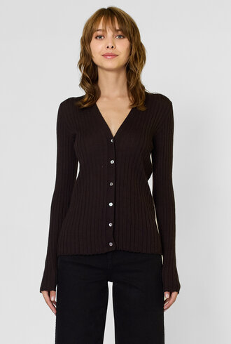 MJW. Superfine Cashmere Cardigan Ebony