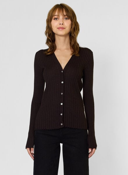 MJW. Superfine Cashmere Cardigan Ebony