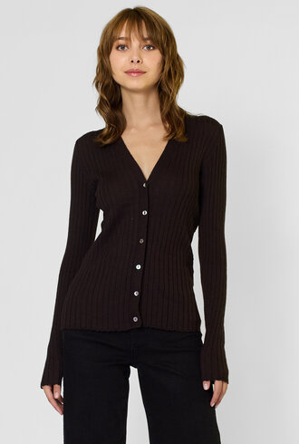 MJW. Superfine Cashmere Cardigan Ebony