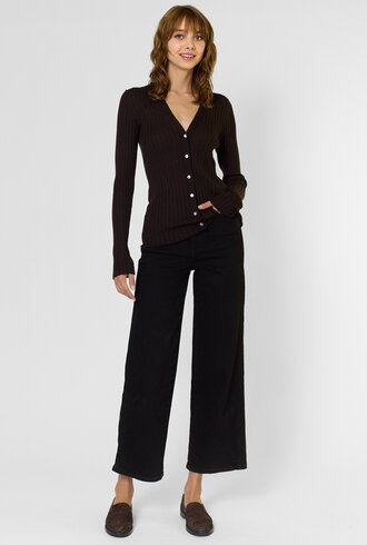 MJW. Superfine Cashmere Cardigan Ebony