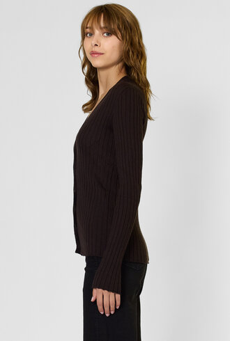 MJW. Superfine Cashmere Cardigan Ebony