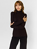 MJW. High Neck Ribbed Pullover Ebony