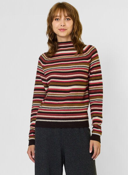 MJW. Cashmere Pullover Brown Stripe