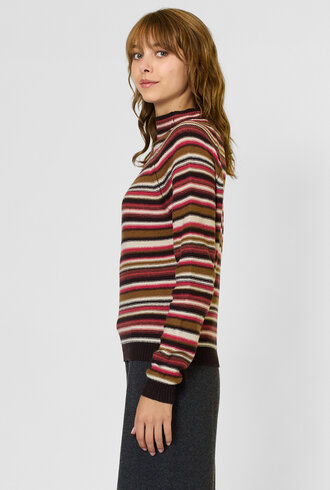 MJW. Cashmere Pullover Brown Stripe