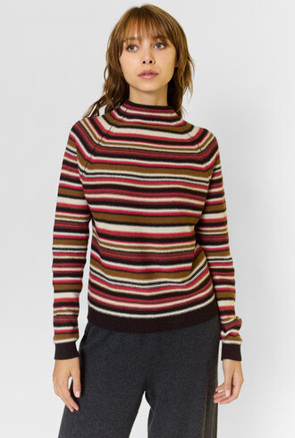 MJW. Cashmere Pullover Brown Stripe