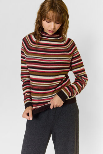 MJW. Cashmere Pullover Brown Stripe