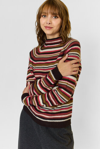 MJW. Cashmere Pullover Brown Stripe