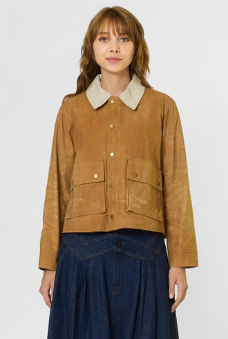 The Great The Waxed Swingy Jacket Walnut