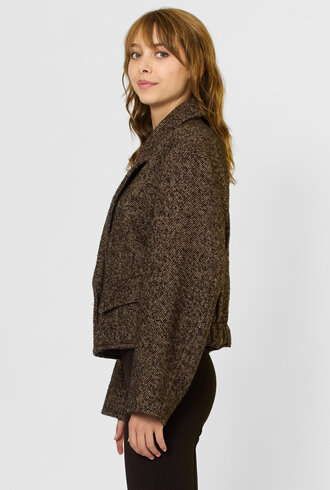 Apiece Apart Ria Cropped Back Jacket Herringbone